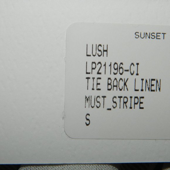 LUSH Tie Back Linen Must Stripe Jumper Size Small (S-25) - Picture 5 of 6